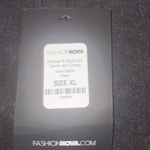 Fashion nova black denim strapless dress brand new with tags